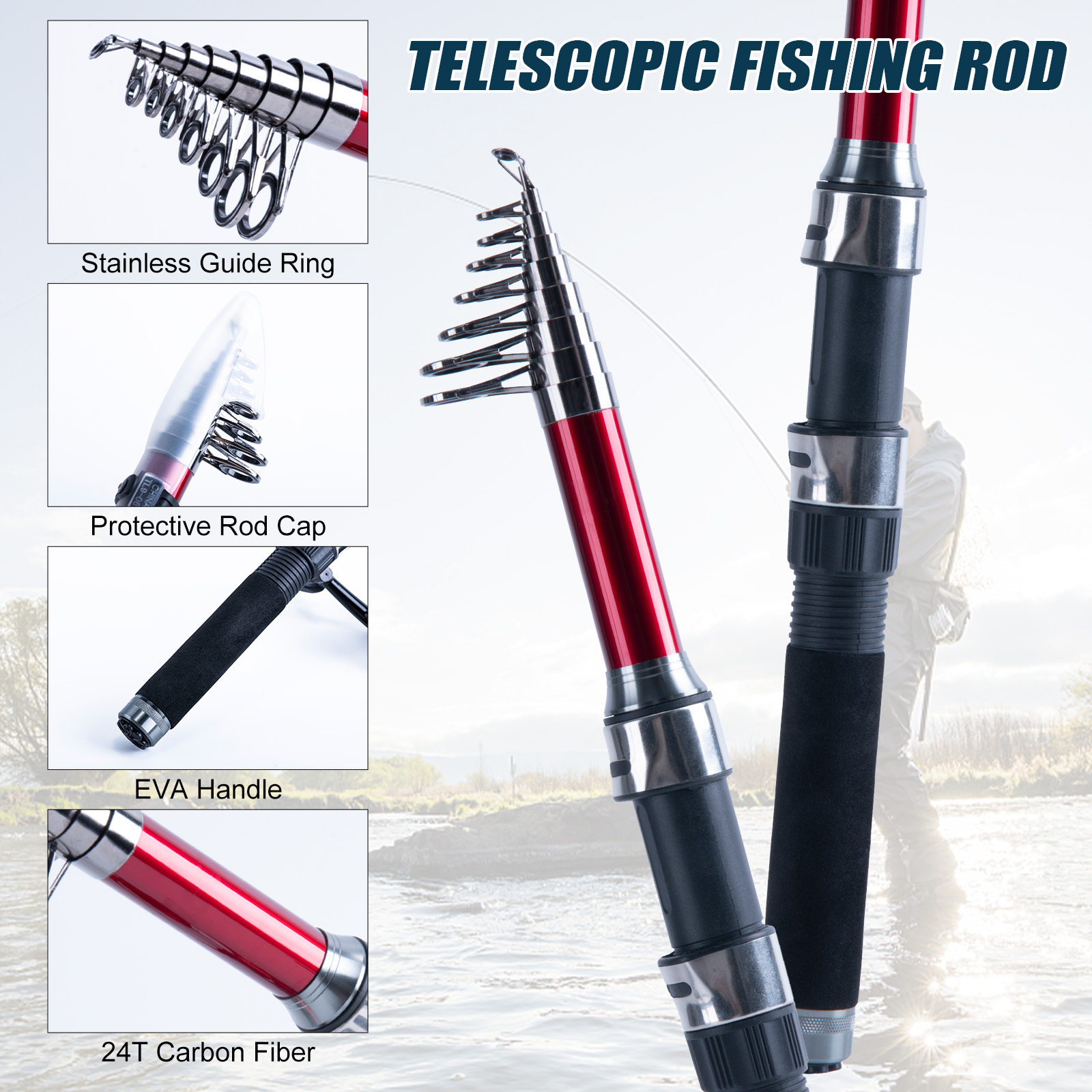 Goture Telescopic Fishing Rod  - Reel Bag 리뷰 및 가격
