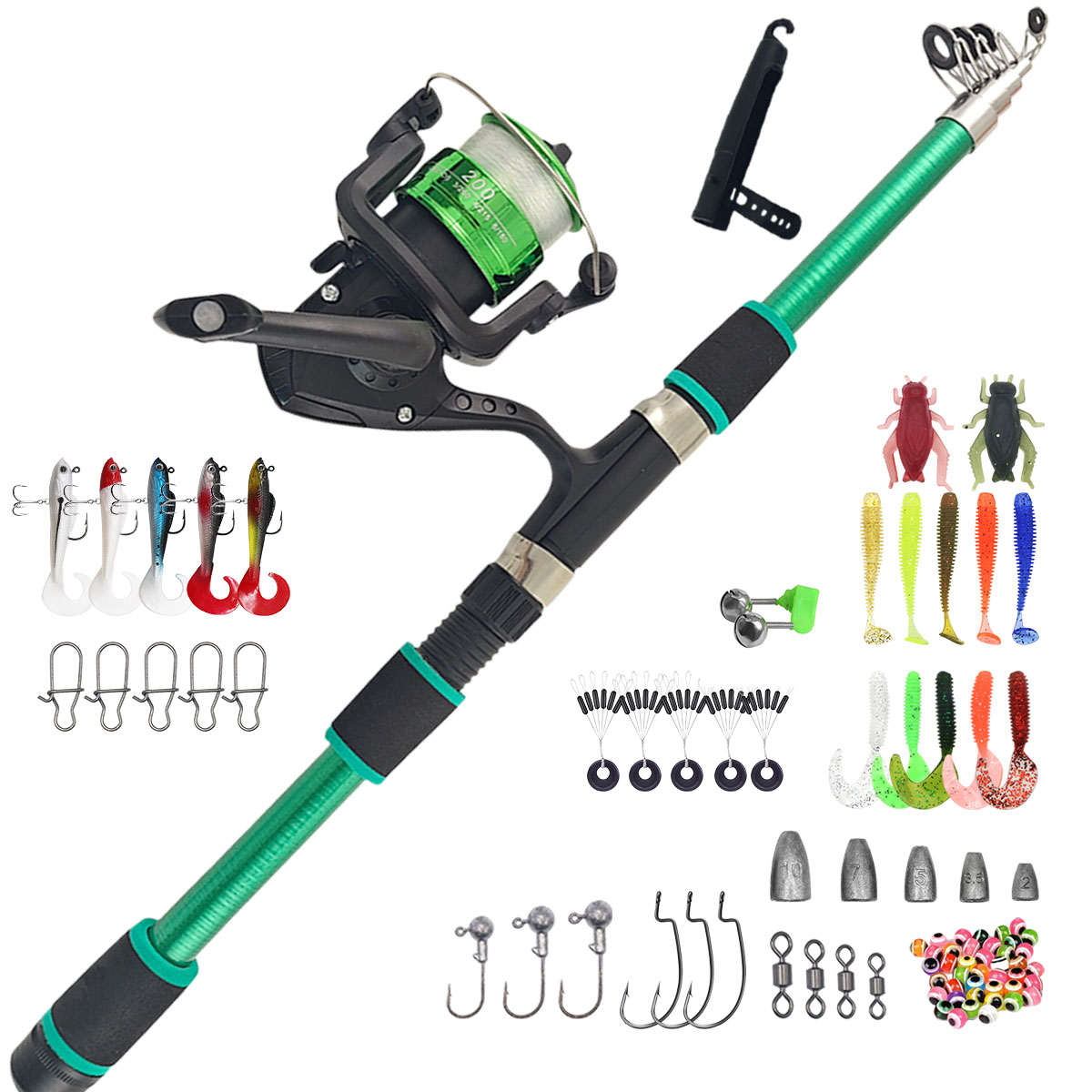 Portable Telescopic Fishing Ro - Spincast Reel 리뷰 및 가격