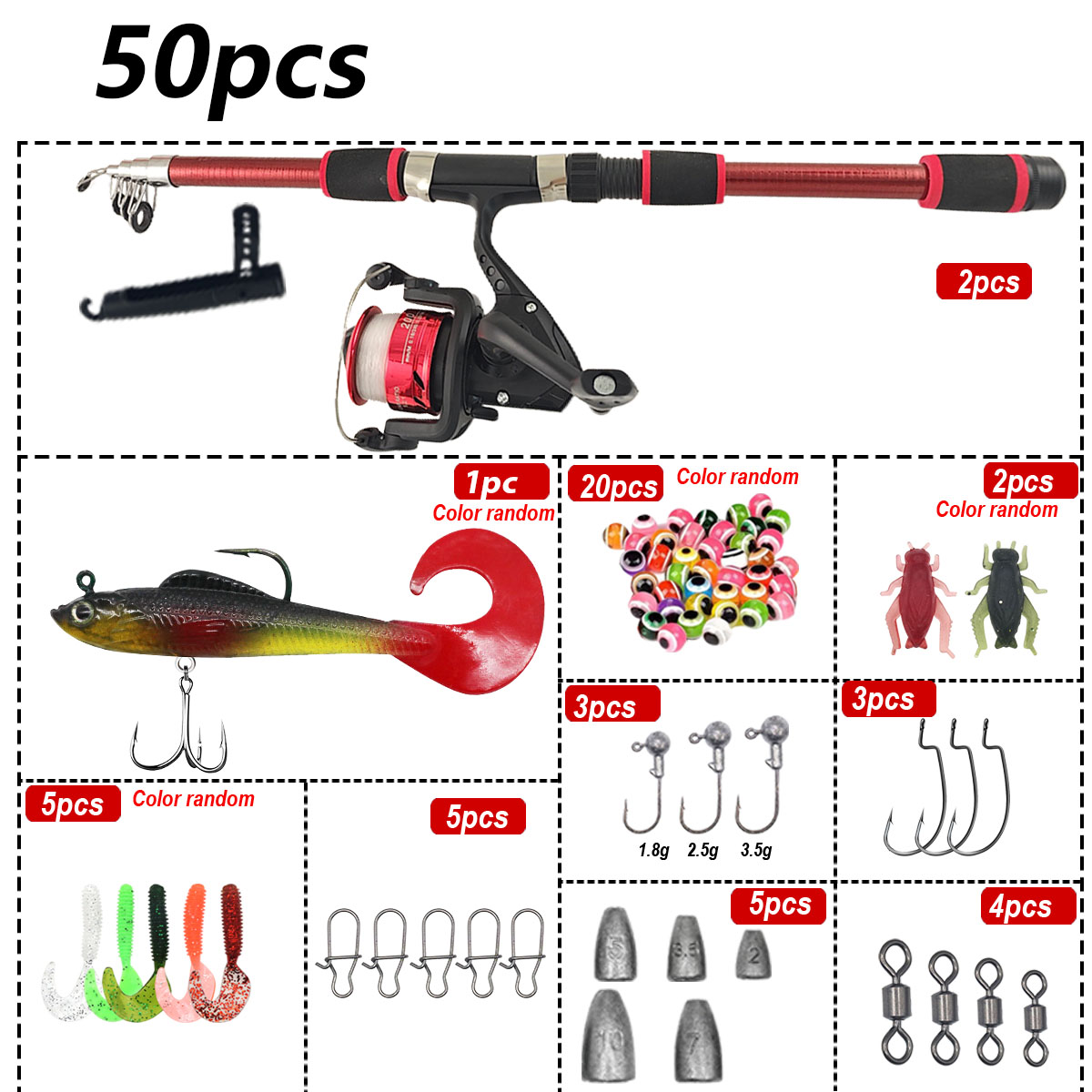 Portable Telescopic Fishing Ro - Spincast Reel 리뷰 및 가격