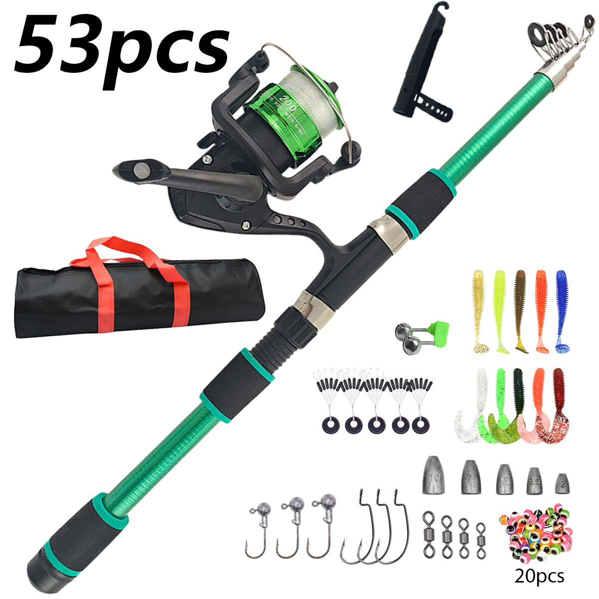 Portable Telescopic Fishing Ro - Spincast Reel 리뷰 및 가격