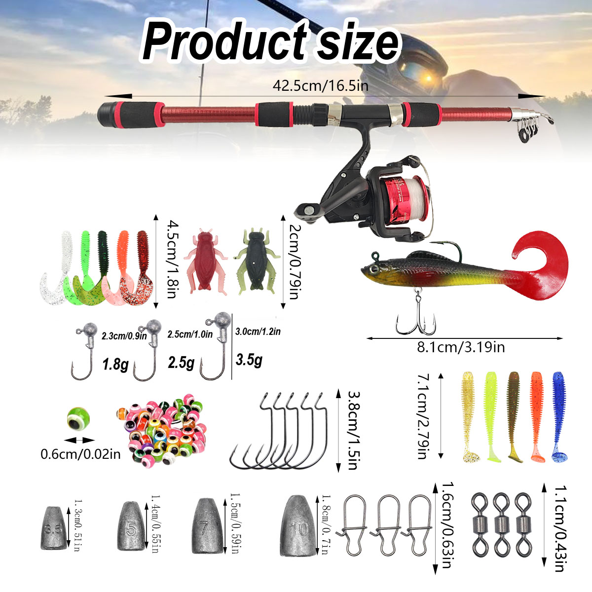 Portable Telescopic Fishing Ro - Spincast Reel 리뷰 및 가격