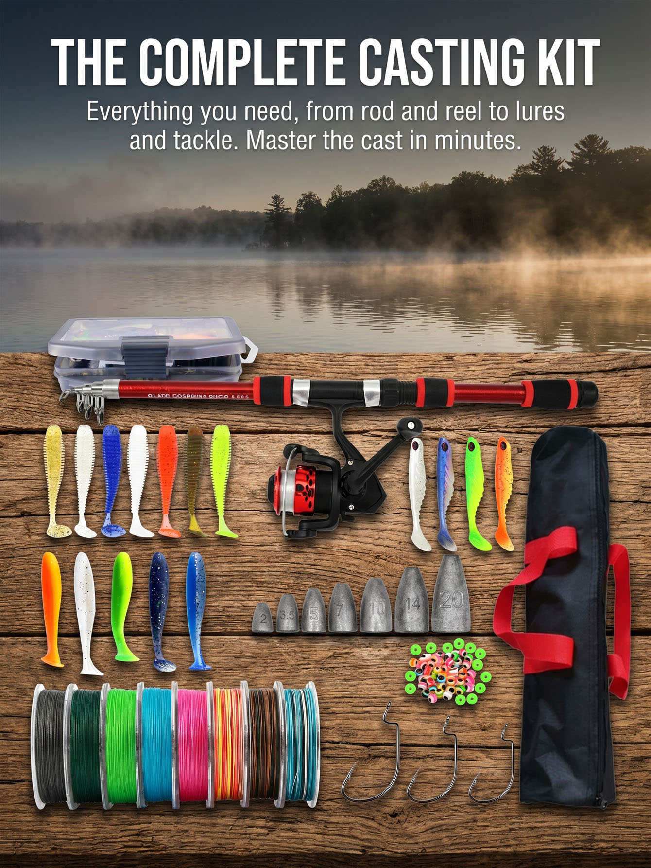 Fishing Rod Reel Combos Collap - Reel Bag 리뷰 및 가격